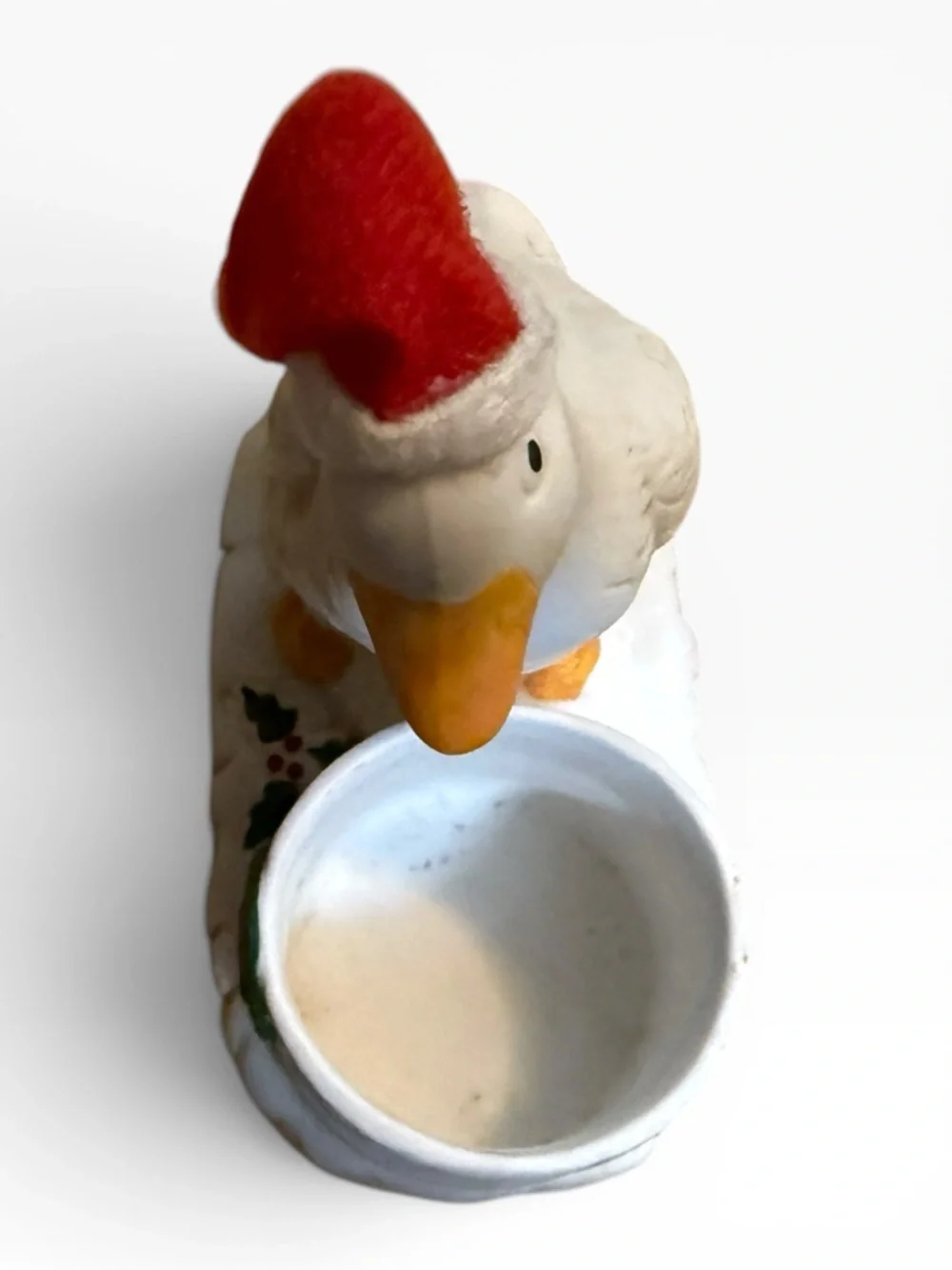 Vintage Ceramic Christmas Goose Planter (Or Toothpick/Candle Holder)